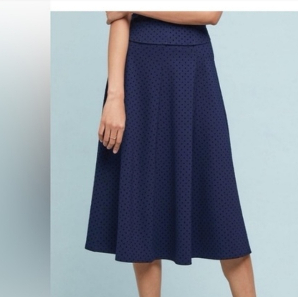 Anthropologie Midnight Blue A-Line Skirt